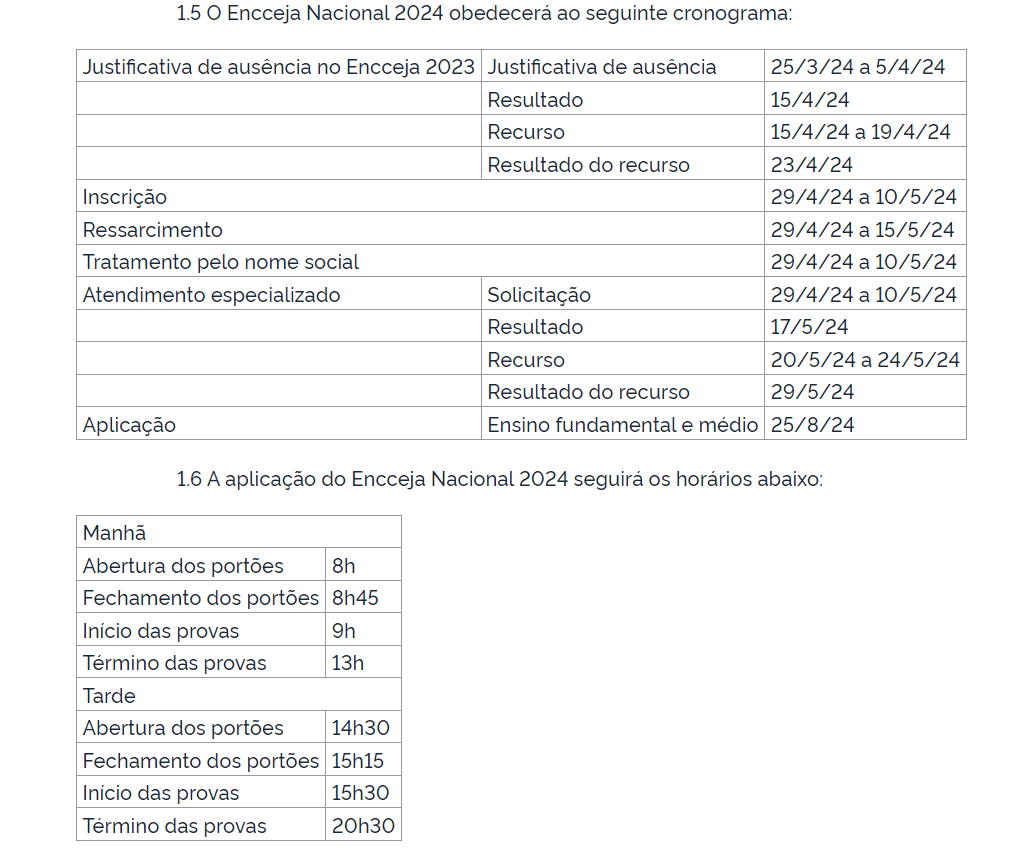 calendario encceja 2024